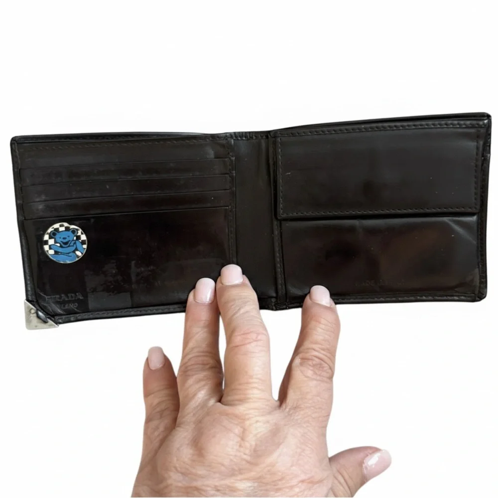 Prada Black Leather Card Wallet